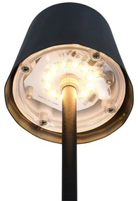 Matt fekete LED asztali lámpa fém búrával (magasság 21 cm) Diaz – Trio