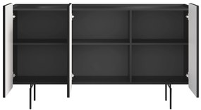 Malmi komód 150 cm - fekete matt / fekete lábak