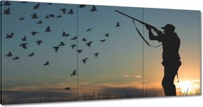 Vászonkép 180x90 Vadász fegyverrel madarak