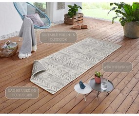 Biri szürke-krémszínű kültéri szőnyeg, 80 x 250 cm - NORTHRUGS