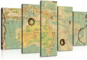 Vászonkép 100x60 Régi térkép Ausztrália India óceán utazás történelem földrajz