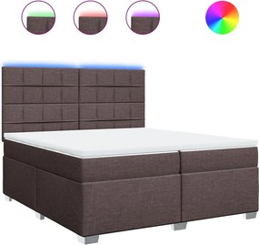 vidaXL sötétbarna szövet rugós ágy matraccal 200 x 200 cm