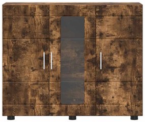 Széf polcokkal ajtóval Füstölt tölgy 55.5 x 29 x 100 cm Faanyag