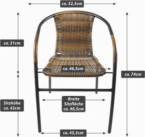 Kerti bisztrószék készlet egymásba rakható 4 db barna
