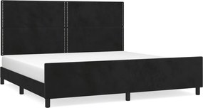 vidaXL fekete bársony ágykeret matrac nélkül 200 x 200 cm