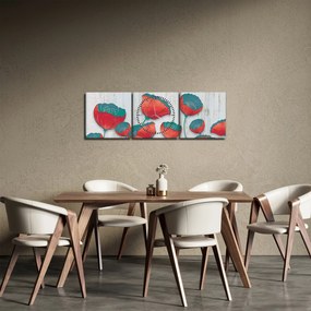 Kép - Pipacsok - kerozin (órával) (90x30 cm)