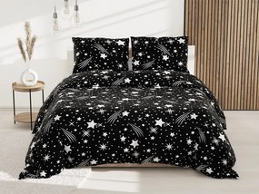 NIGHT SKY fekete pamut ágyneműhuzat