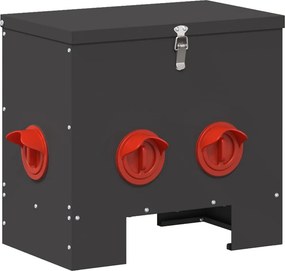 vidaXL Csirke etető Fekete 40,5 x 25 x 38 cm Hidegen Hengerelt Acél
