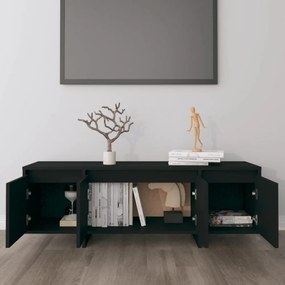 fekete szerelt fa fali TV-szekrény 120x30x40,5 cm