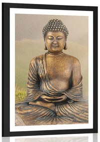 Poszter Buddha szobra meditáló helyzetben