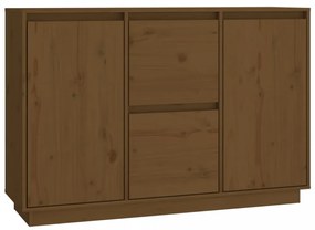 mézbarna tömör fenyőfa tálalószekrény 111 x 34 x 75 cm