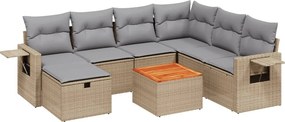 vidaXL 8 részes vegyes bézs polyrattan kerti ülőgarnitúra párnákkal