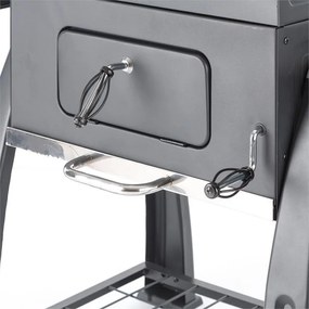 Bigfoot faszenes grillező, füstölő, BBQ grill, 55 x 40 cm, acél, fekete