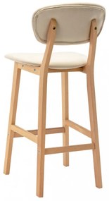 vidaXL 2 db krémszínű szövet bárszék