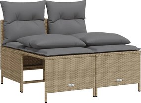 vidaXL 4 részes bézs polyrattan kerti ülőgarnitúra párnákkal