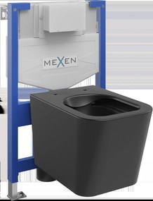 Mexen Fenix XS-F, süllyesztett modul és fali WC Teo, fekete matt, 6803385XX85