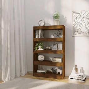 füstös tölgy színű fa könyvszekrény/térelválasztó 80x30x135 cm