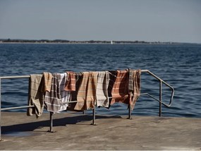 Barna-bézs pamut fürdőlepedő 70x140 cm Sauna – Zone