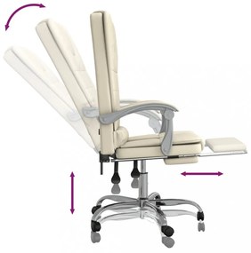 vidaXL krémszínű műbőr dönthető masszázsfotel