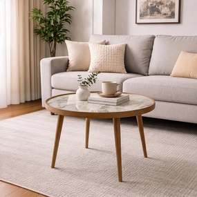 Polen 80 - Walnut, White Marble