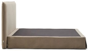 Szürkésbarna kárpitozott franciaágy 180x200 cm Jaira – Kave Home