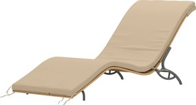 Outsunny Rattan Napágy Vízlepergető Kerti Napágy Párnával, Időjárásálló Napágy 120 kg Teherbírással UV Ellenálló Fekvőszék Kerti Bútorokhoz Teraszra 1
