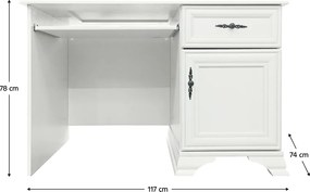 PC-asztal, alpesi fehér, KENTAK BIU1D1S