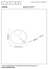 Lucide 10517/01/38 - Asztali lámpa LOXIA 1xE14/40W/230V fehér