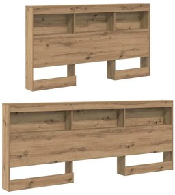 Tároló fejtámla polcokkal kézműves tölgy 150 cm Faanyag