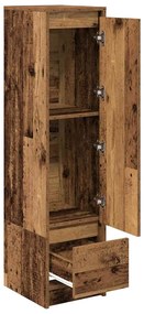 antik fa színű szerelt fa magasszekrény 29,5x34x119,5 cm