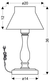 Asztali lámpa ZEFIR 1xE27/40W/230V