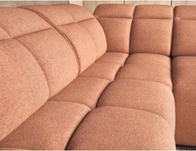 Lazacszínű buklé kinyitható-tárolóhelyes sarokkanapé (bal oldali-L alakú) Falconn – ELTAP