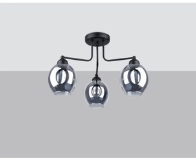 Sollux SL.1144 - Csillár rúdon FILLAN 3xE27/60W/230V fekete