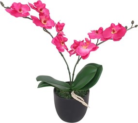 vidaXL műorchidea virágcseréppel 30 cm piros