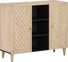 vidaXL tömör mangófa tálalószekrény 90 x 33 x 75 cm