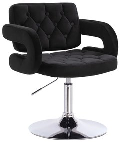 HR8403N Fekete modern velúr szék krómozott lábbal