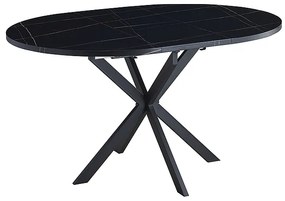 Kihúzható étkezőasztal GASTON 100(135)X100 cm, fekete márvány dekoráció