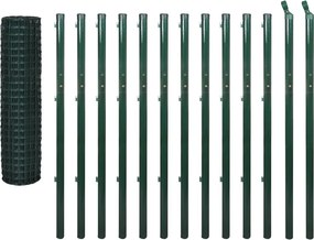 vidaXL Euro Fence zöld acélkerítés 25 x 1,7 m