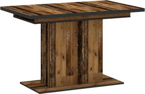 REPLICA asztal, nagyobbítható (120-160 cm) | Antik tölgy (Old style) + Fekete