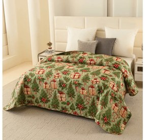 Ágytakaró CHRISTMAS PRESENTS zöld Méret: 170 x 210 cm
