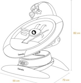 Lionelo - Babahinta dallammal MELL Grey Stone 4xAA + távirányító