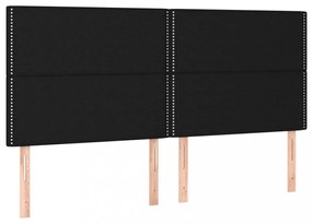 fekete szövet LED-es fejtámla 160x5x118/128 cm