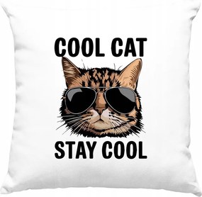 Cica párna Vicces Cool Cat Fehér