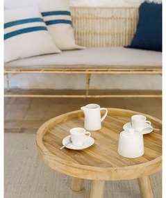 Natúr színű teakfa kerek dohányzóasztal ø 55 cm Glenda – Kave Home