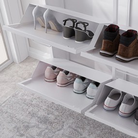 SHIRLEY fém cipősszekrény, 960 x 900 x 170 mm, fehér