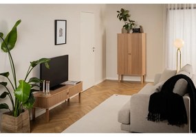 Natúr színű szekrény tolóajtóval, tölgyfa dekorral 80x145 cm Langley – Actona