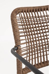 Sötétszürke-natúr színű fém kerti szék Jable – Bizzotto