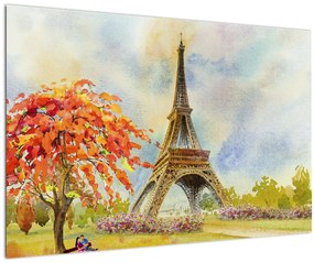 Festett kép az Eiffel-torony (90x60 cm)