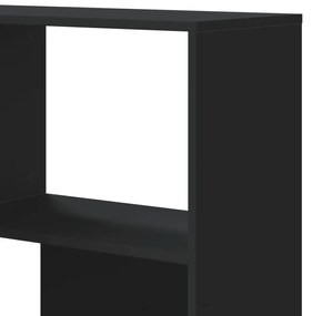 4 szintes fekete szerelt fa sarokkönyvespolc 85 x 85 x 140 cm