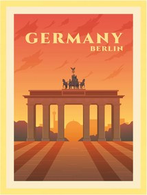 Poszter Németország Berlin Európa 24X30 cm keret sárga